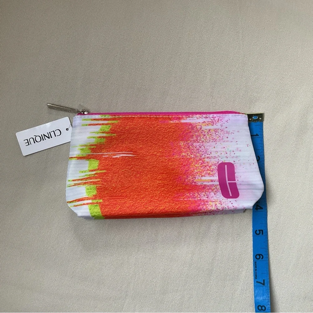 Clinique Cosmetic Bag Makeup Pouch Bright Spring Happy 😃 NWT
